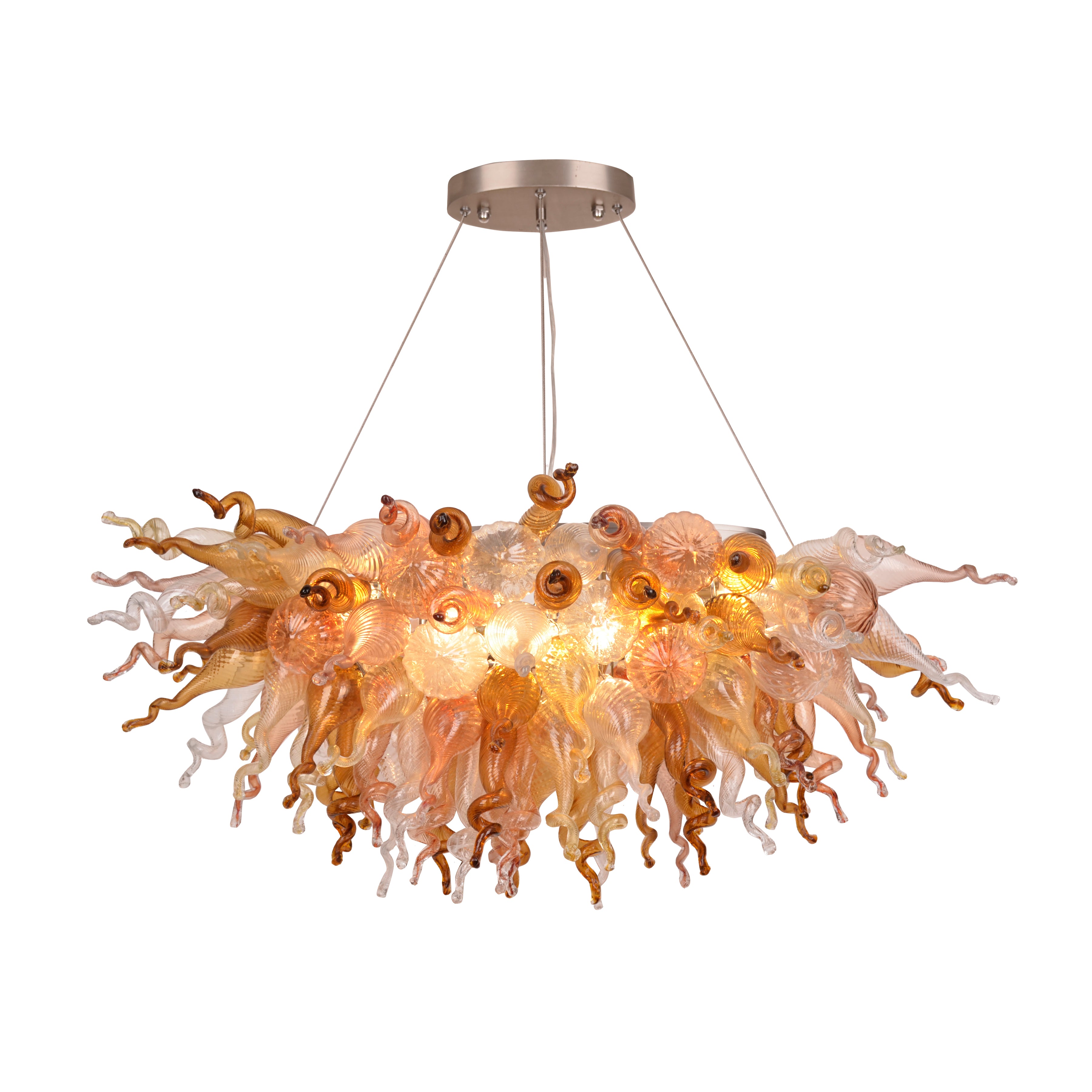 ColorSelect Canyon Shadow Linear Blown Glass Chandelier