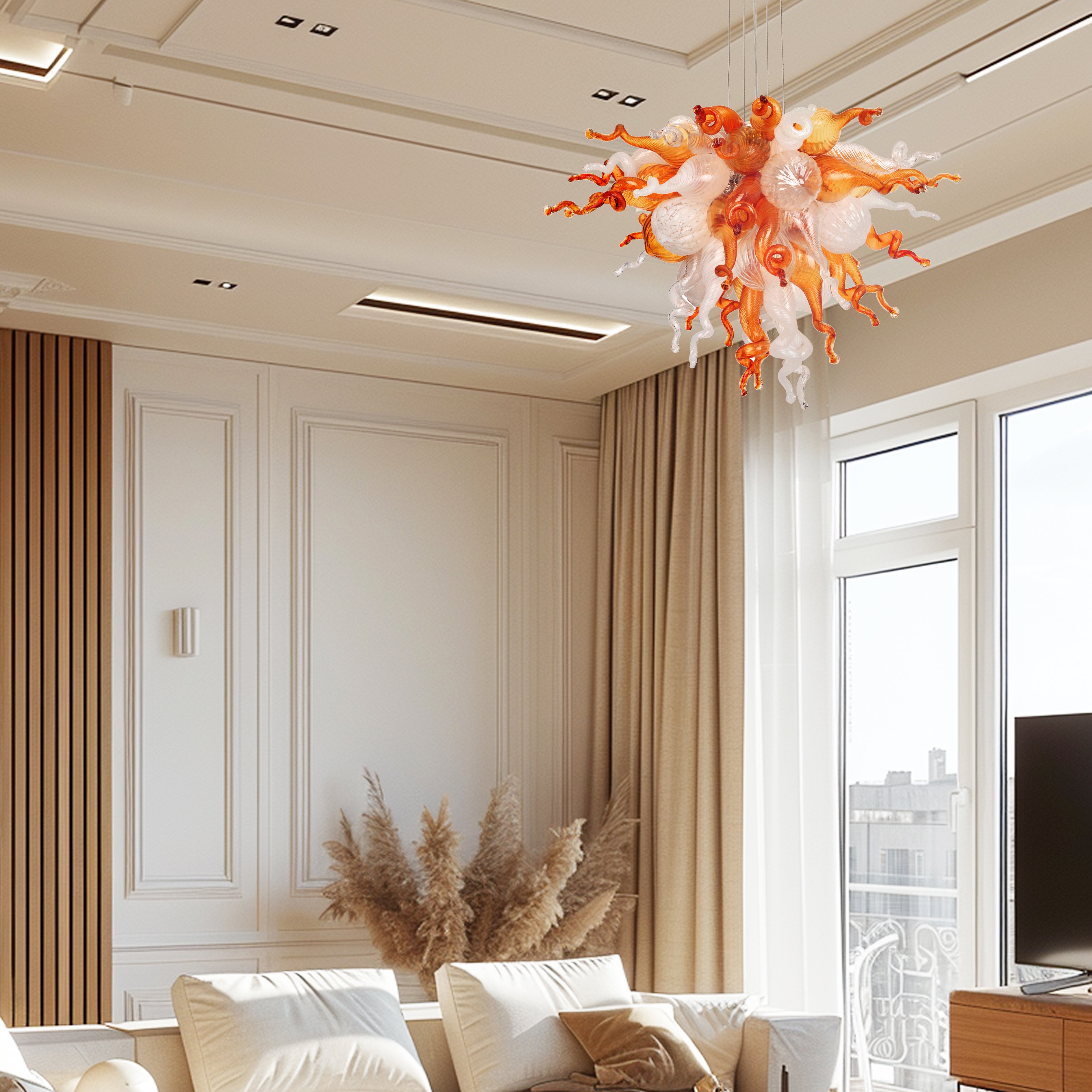 ColorSelect Arizona Sunset Mini Blown Glass Chandelier