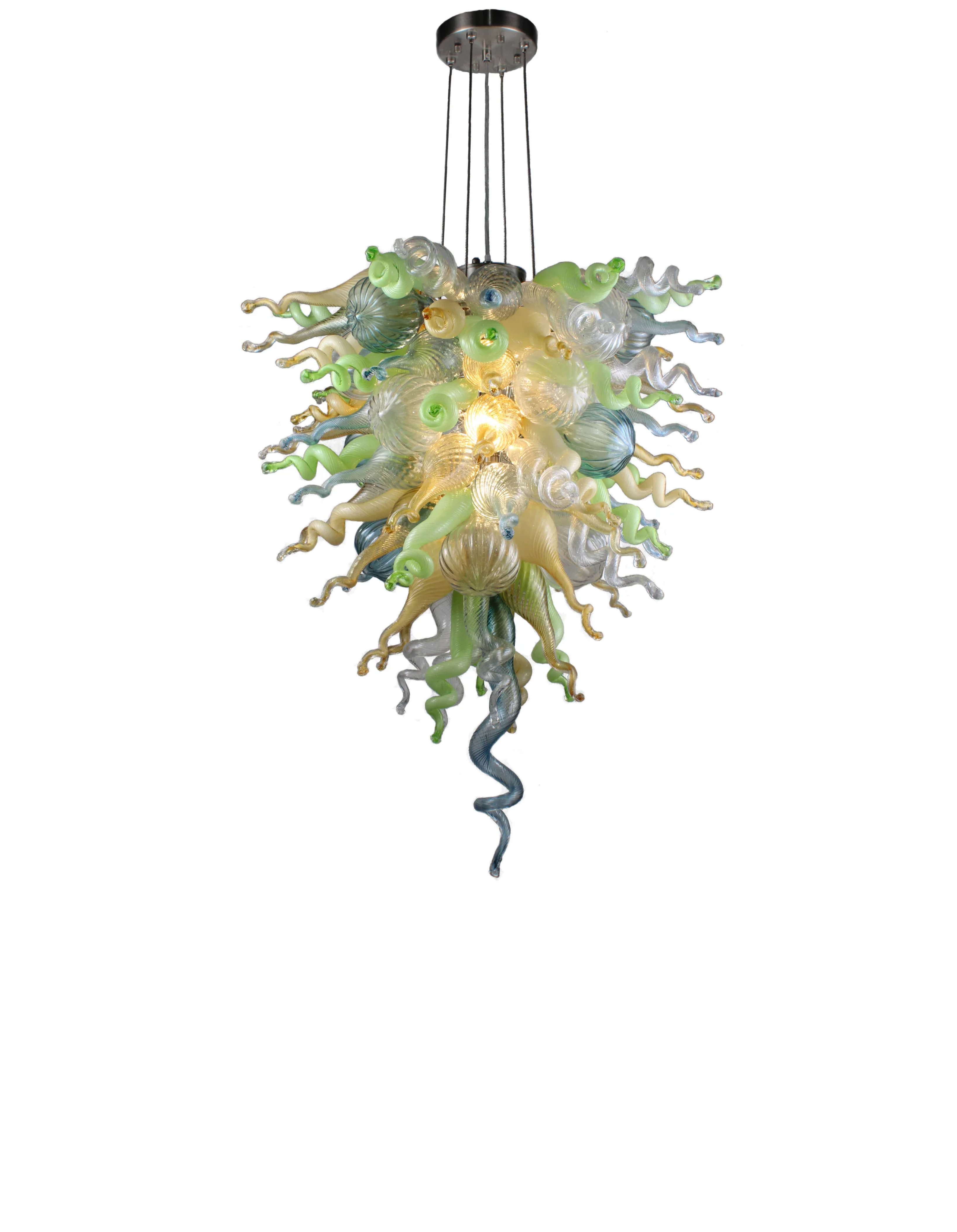 ColorSelect California Sunshine Tall Blown Glass Chandelier