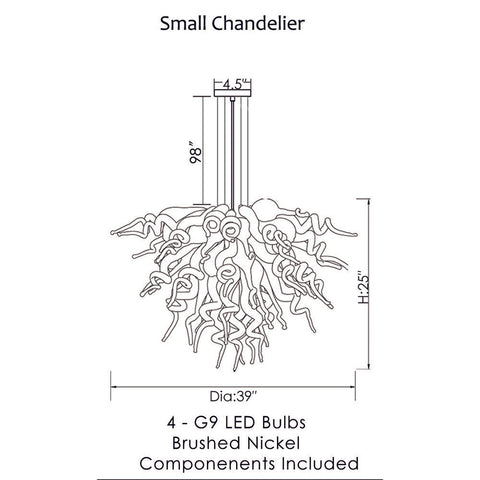 ColorSelect Jolla Del Mar Small Blown Glass Chandelier