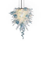 ColorSelect Winter Sky Tall Blown Glass Chandelier