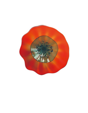 Crimson Forest Blooming Lotus: Classic Murano Double Wall Art (Item# 4755RBIR)