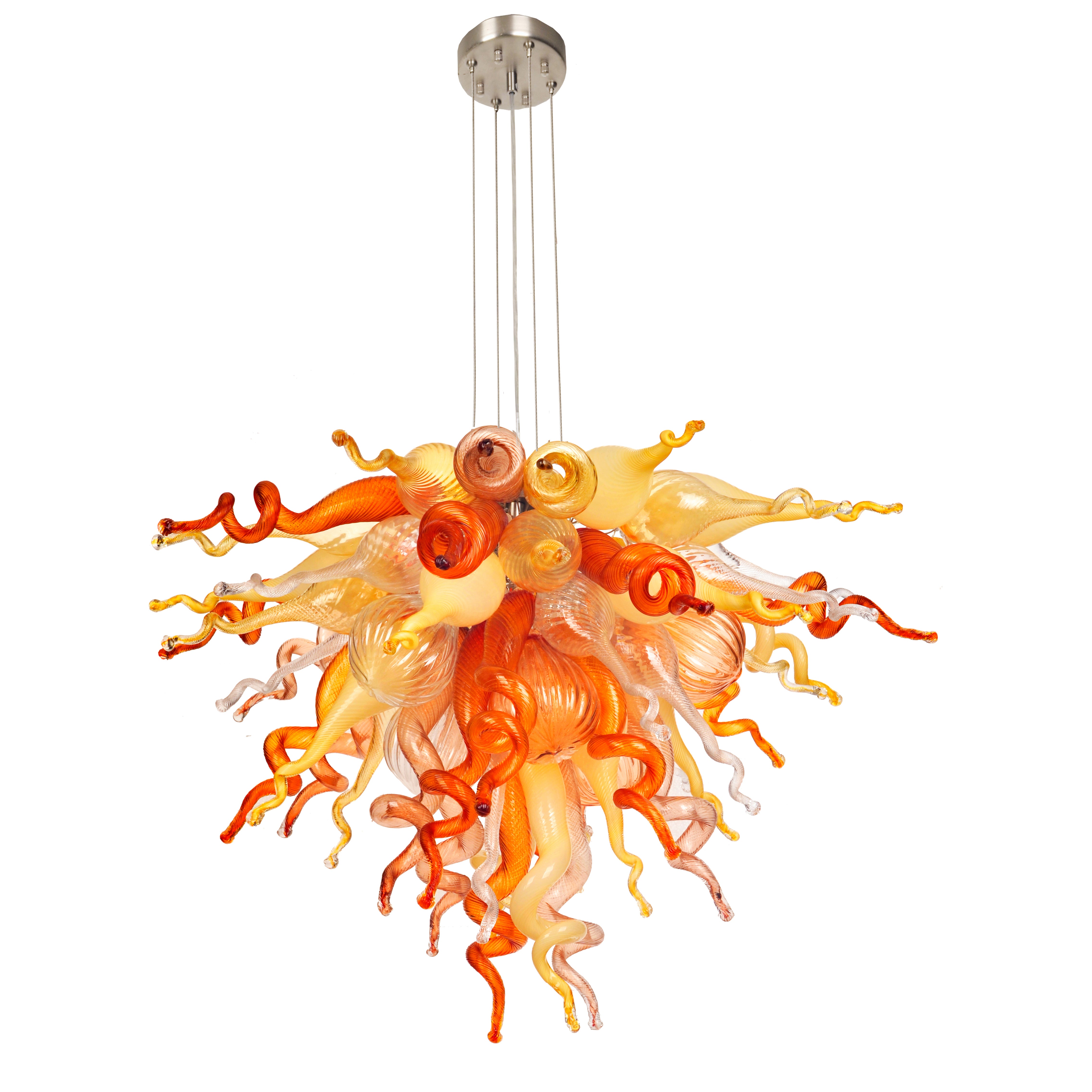 ColorSelect Desert Rose Small Blown Glass Chandelier