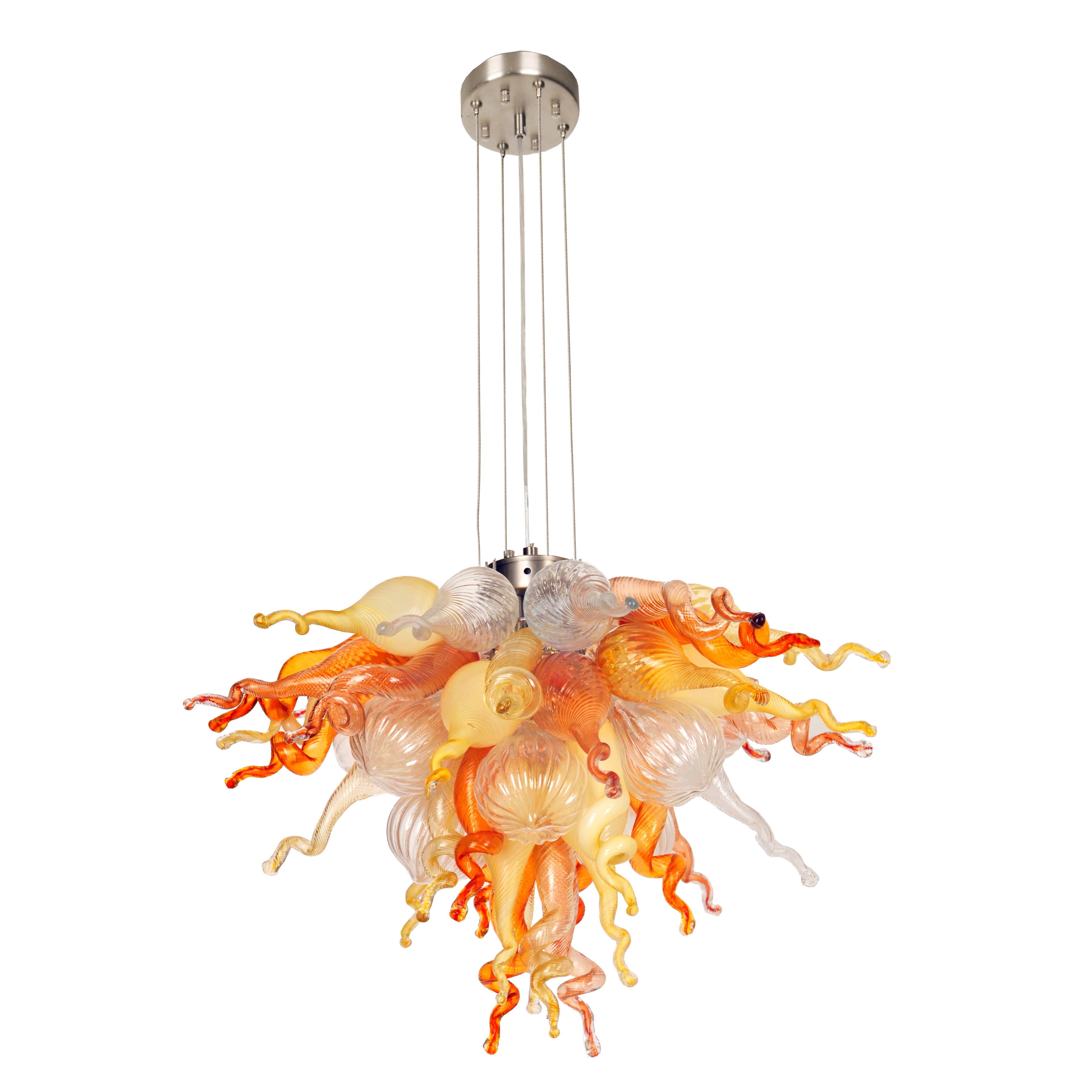 ColorSelect Desert Rose Mini Blown Glass Chandelier