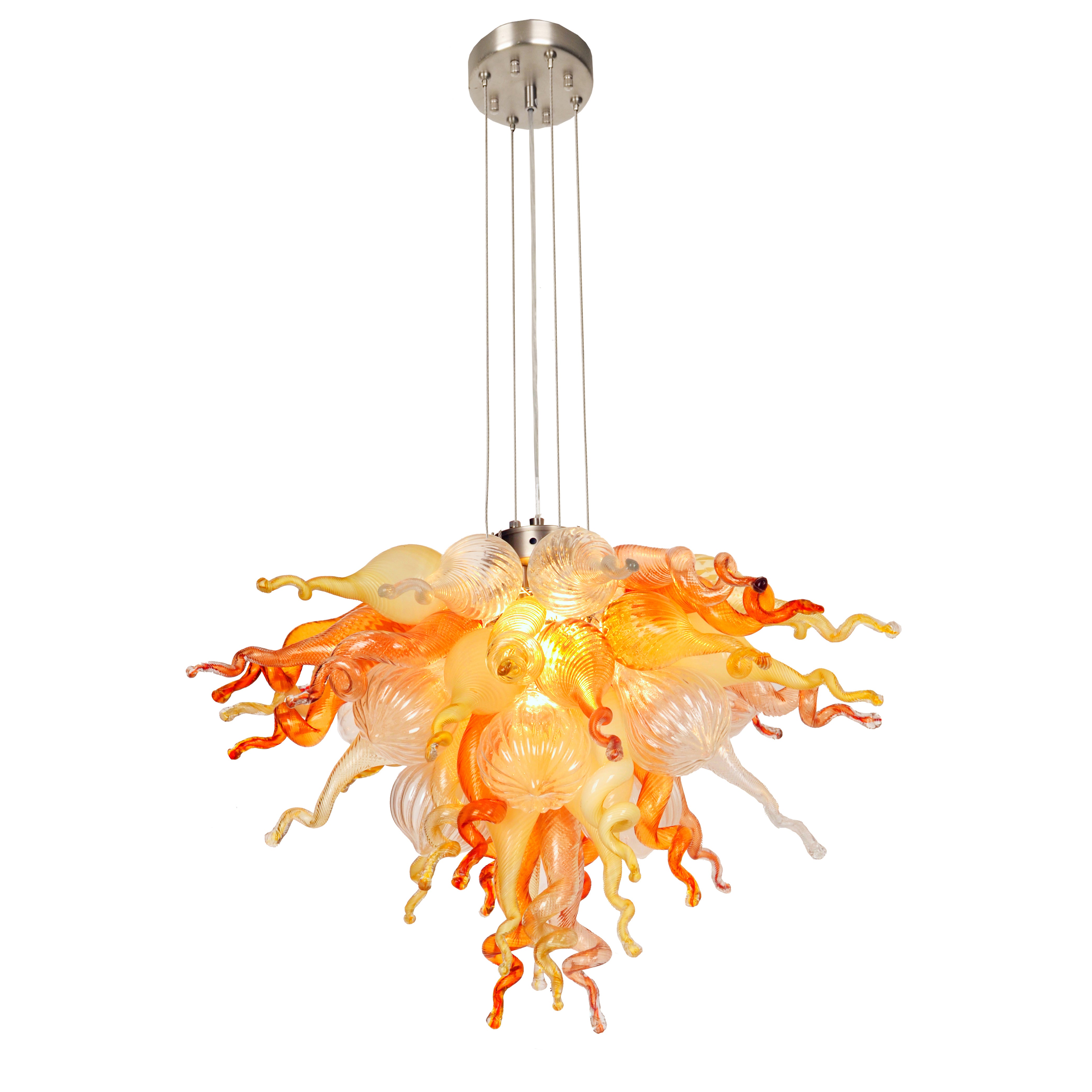 ColorSelect Desert Rose Mini Blown Glass Chandelier