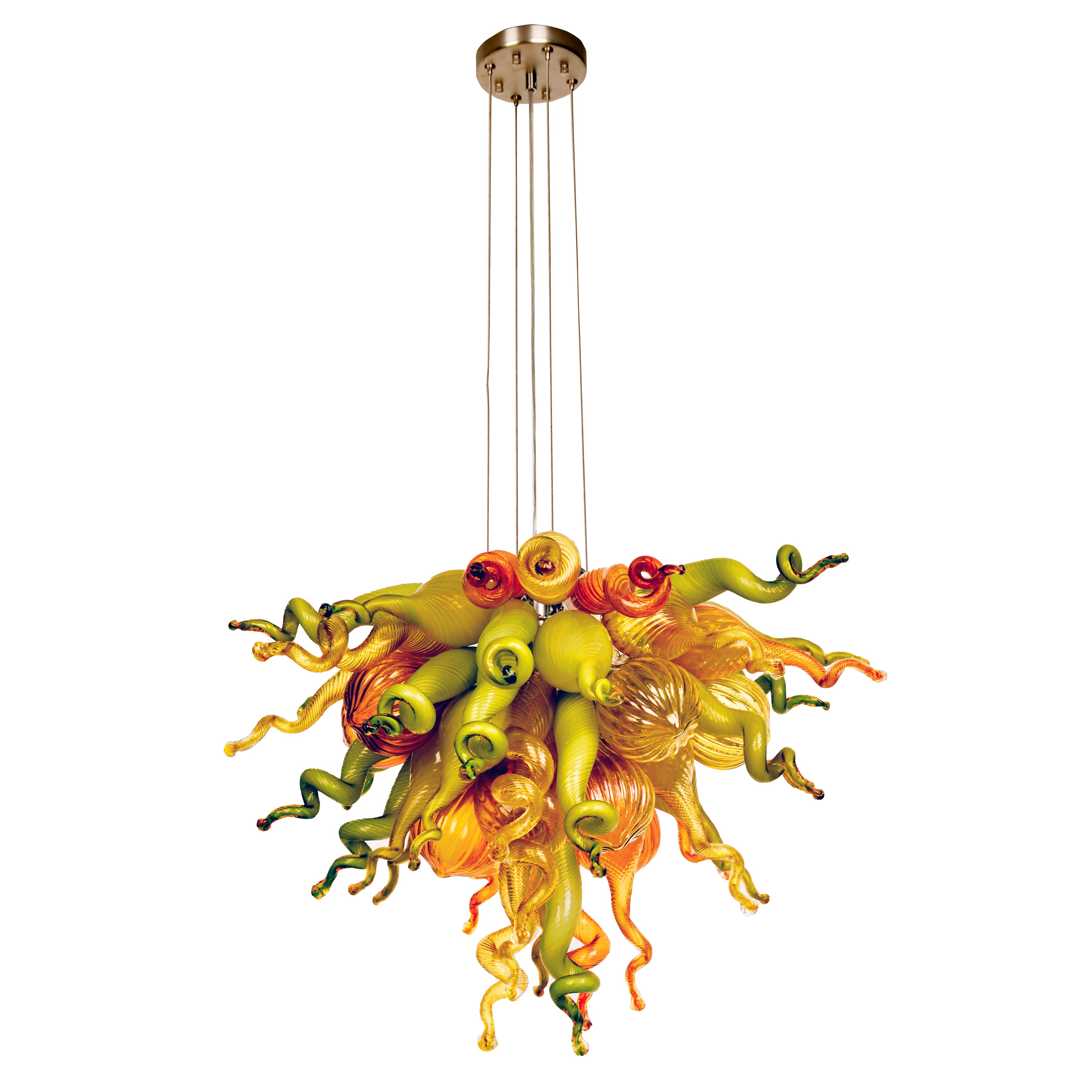 ColorSelect East Coast Autumn Small Blown Glass Chandelier