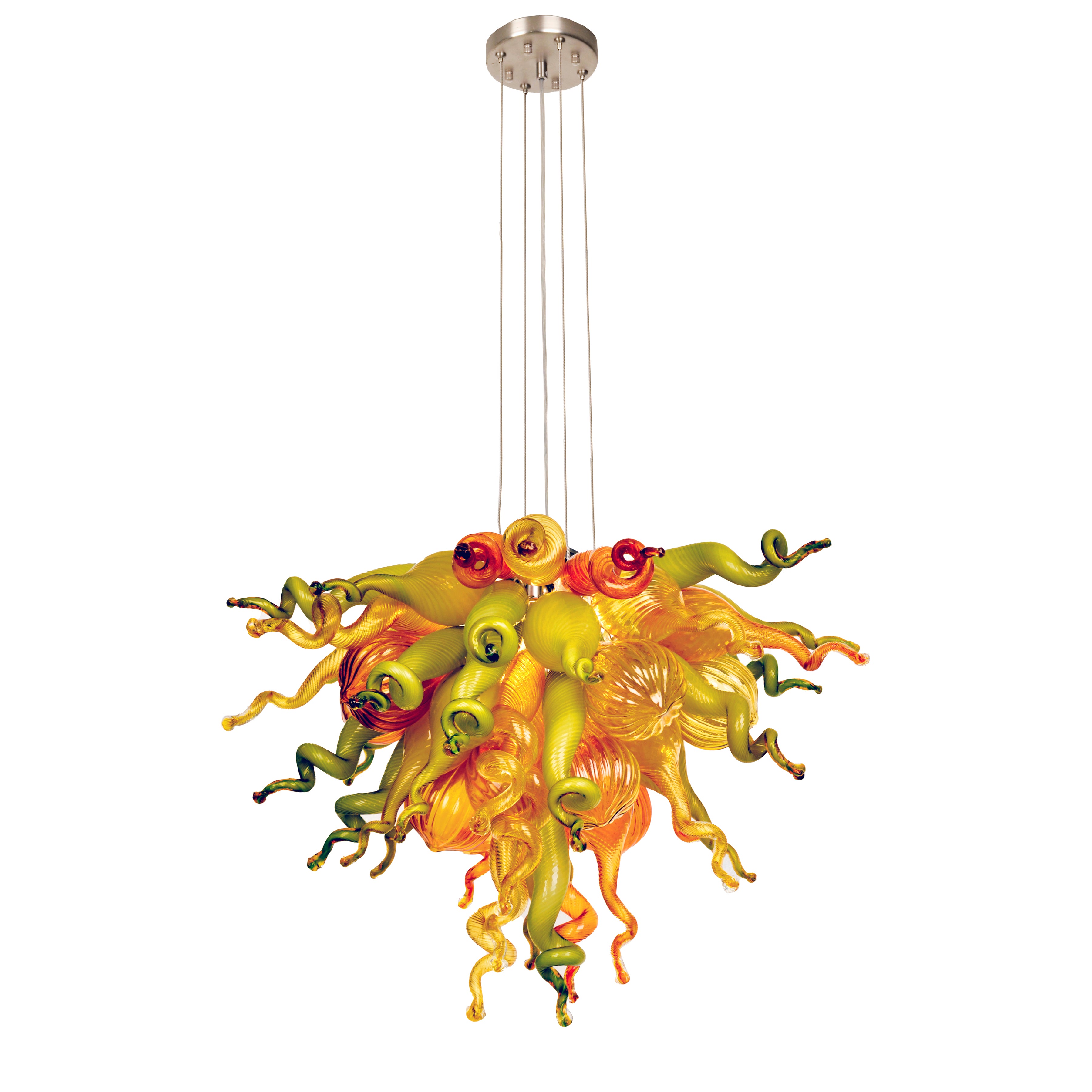 ColorSelect East Coast Autumn Small Blown Glass Chandelier