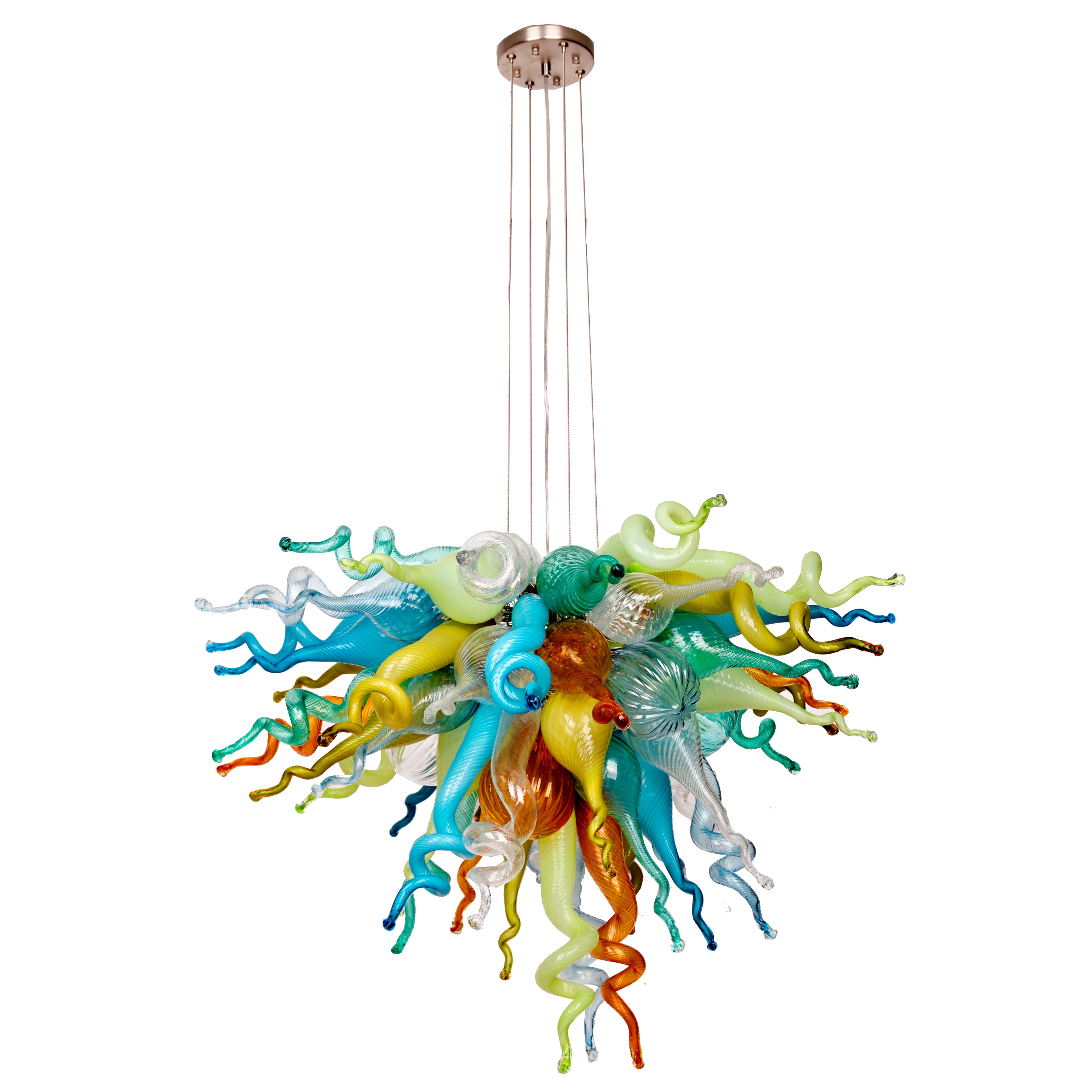 ColorSelect Fiesta Coral Small Blown Glass Chandelier