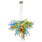 ColorSelect Fiesta Coral Small Blown Glass Chandelier