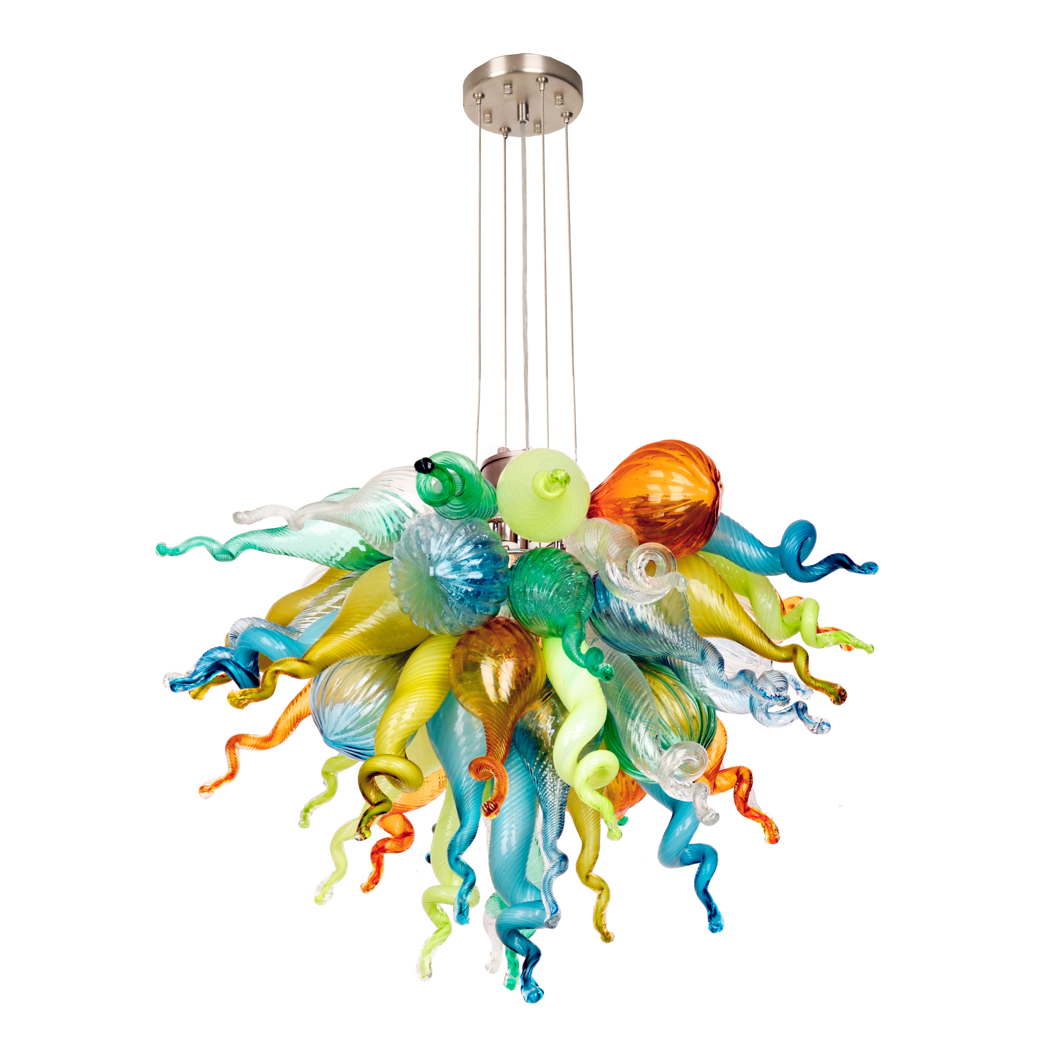 ColorSelect Fiesta Coral Mini Blown Glass Chandelier