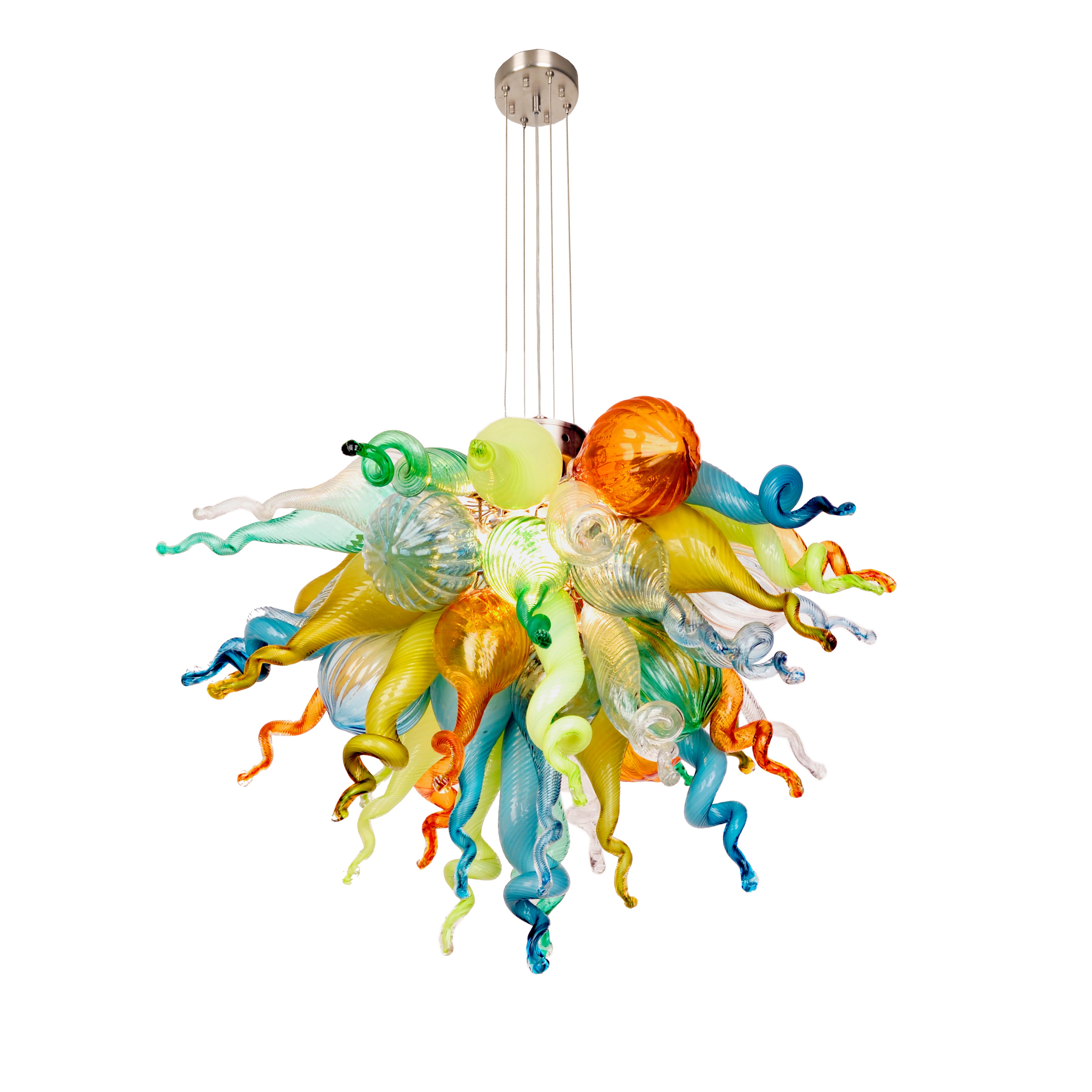 ColorSelect Fiesta Coral Mini Blown Glass Chandelier