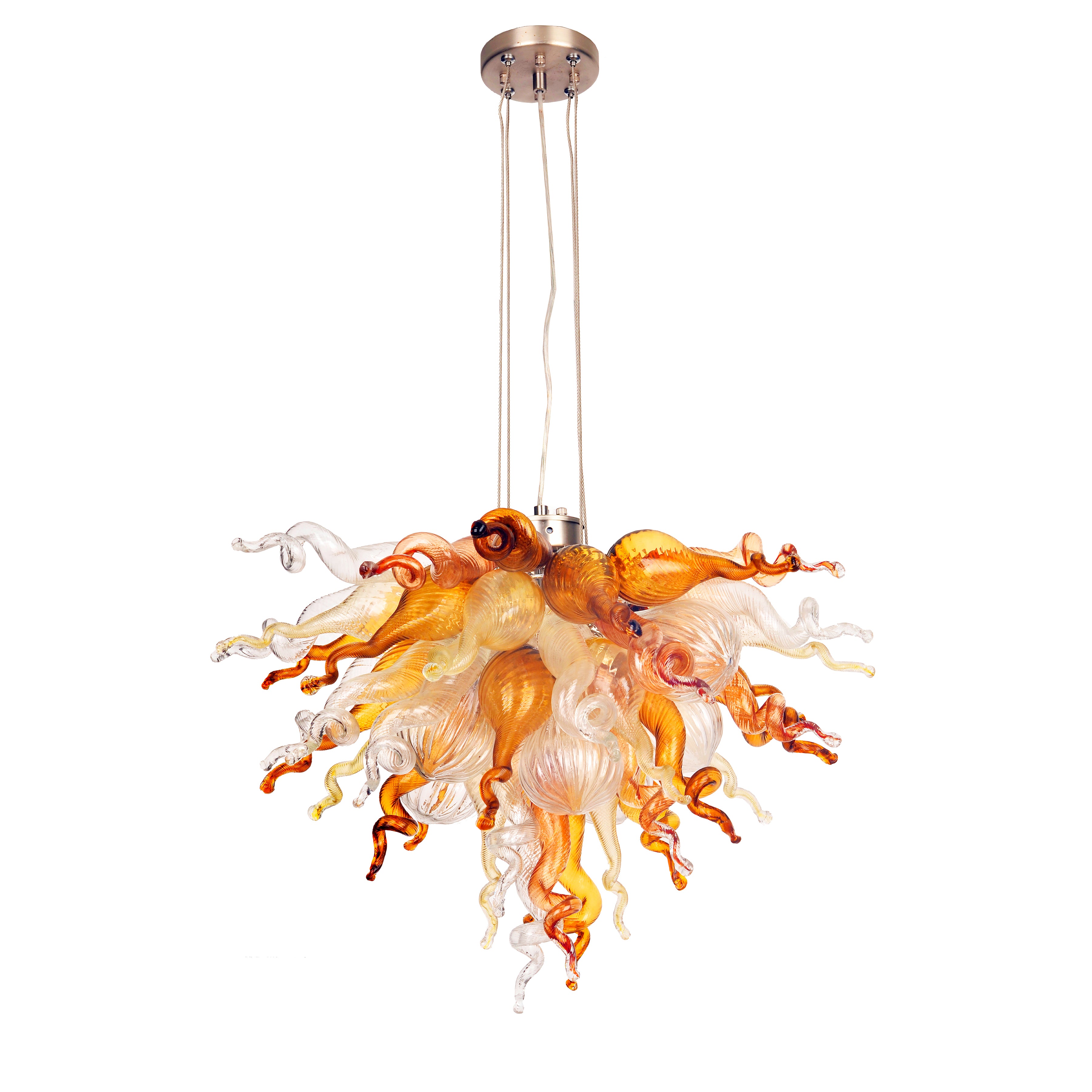 ColorSelect Frontier Timber Mini Blown Glass Chandelier