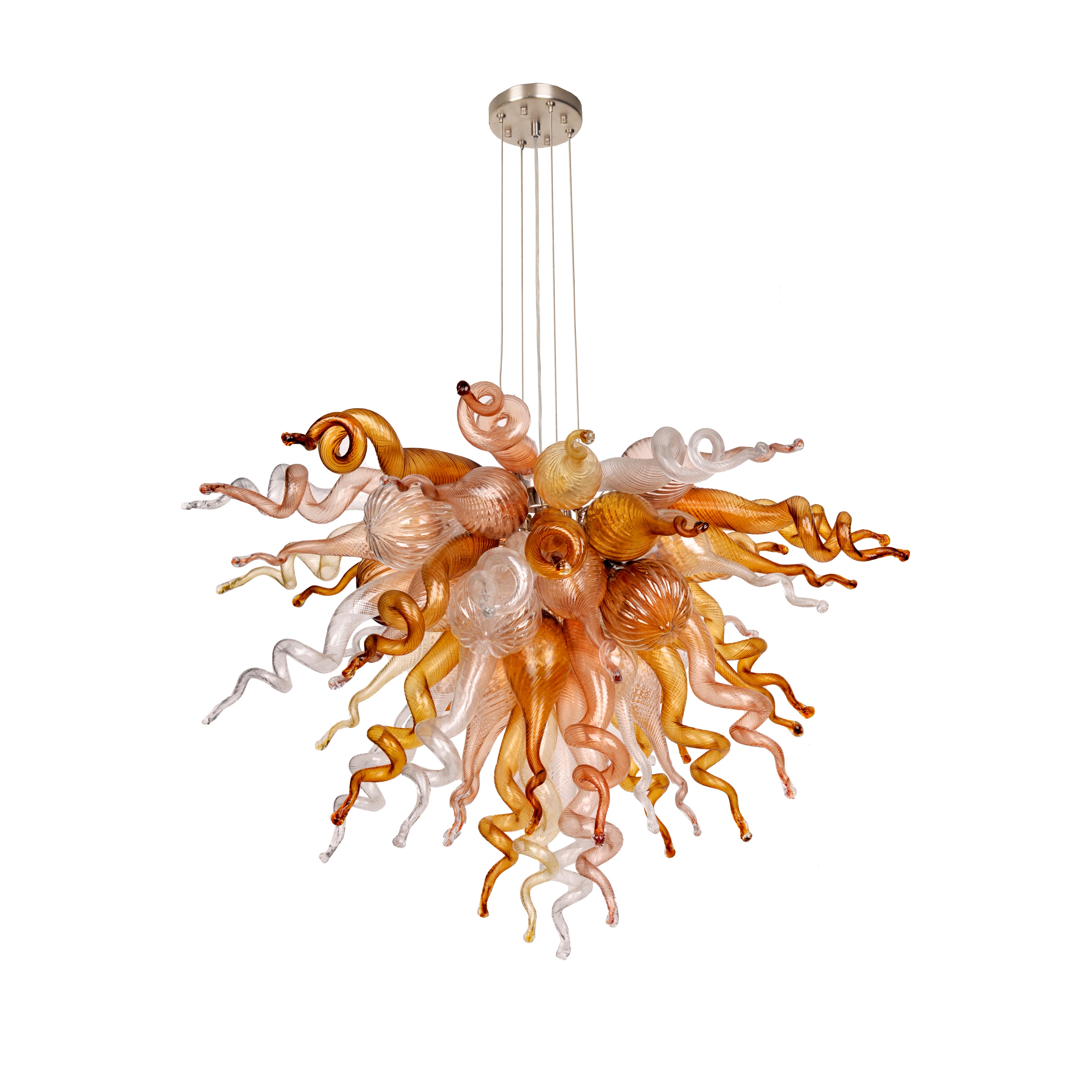 ColorSelect Frontier Timber Small Blown Glass Chandelier