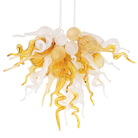 ColorSelect Honey Comb Small Blown Glass Chandelier