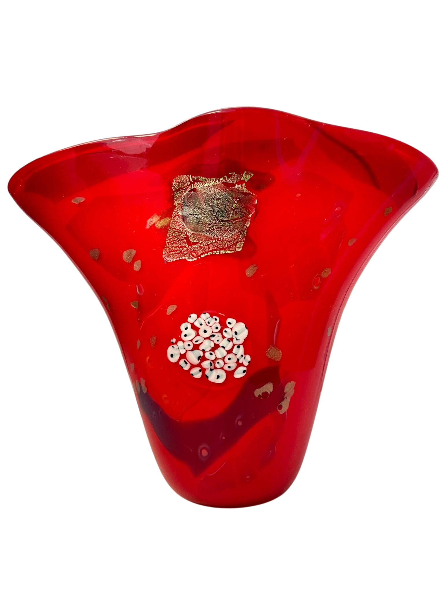 Color Mosaic Red - Handblown Art Glass Vase (Item #8035)