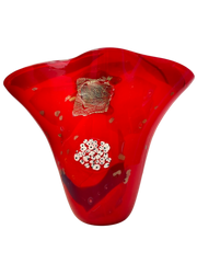 Color Mosaic Red - Handblown Art Glass Vase (Item #8035)