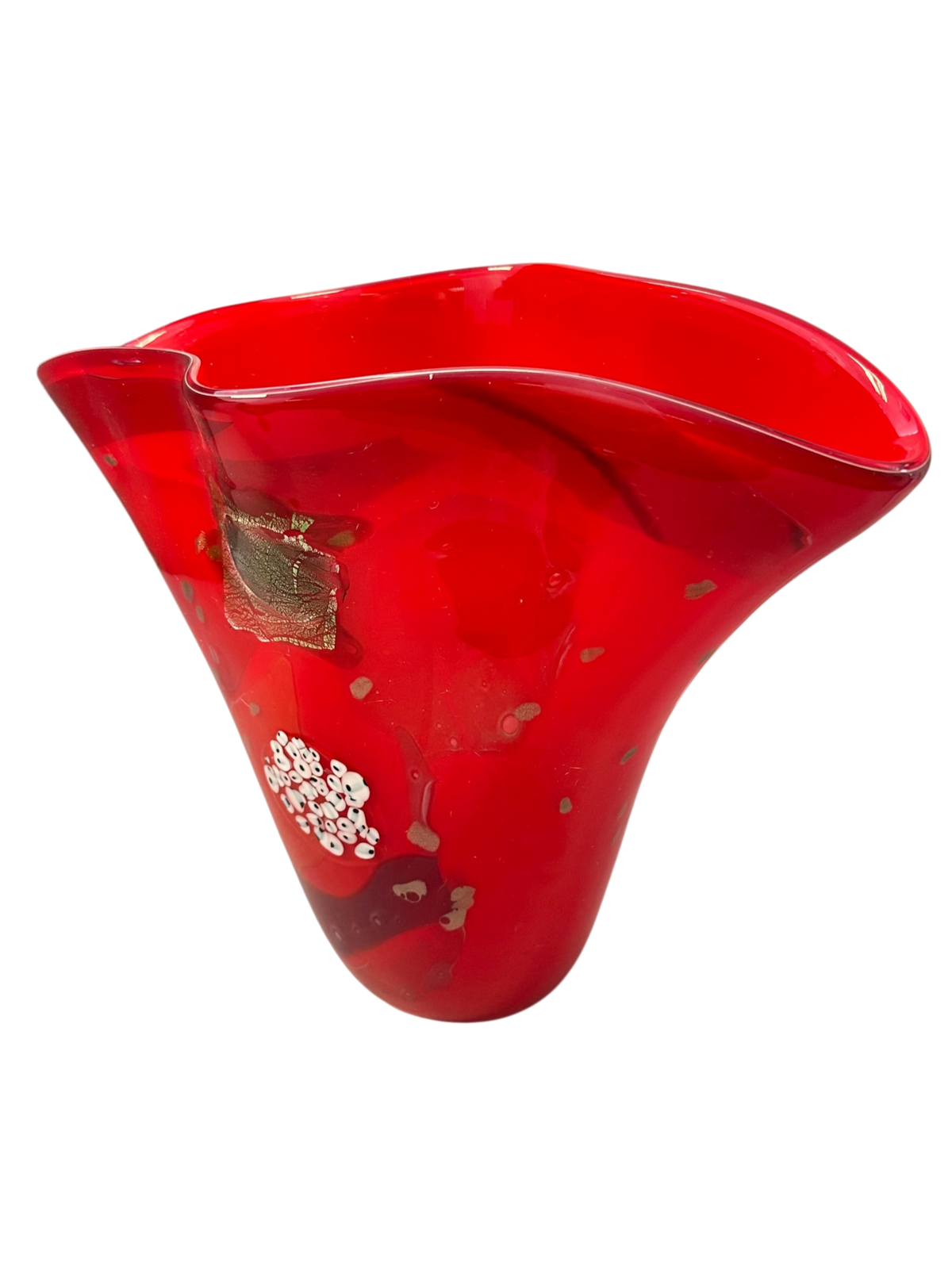 Color Mosaic Red - Handblown Art Glass Vase (Item #8035)