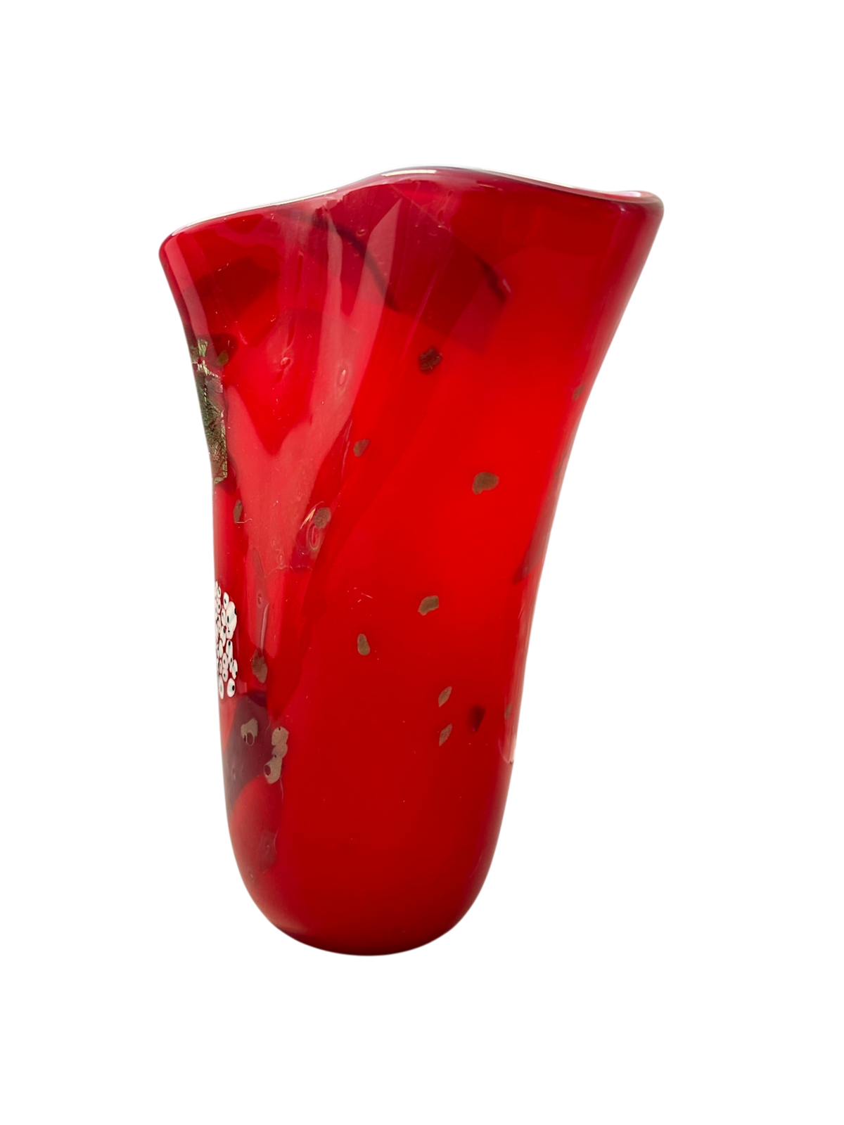 Color Mosaic Red - Handblown Art Glass Vase (Item #8035)