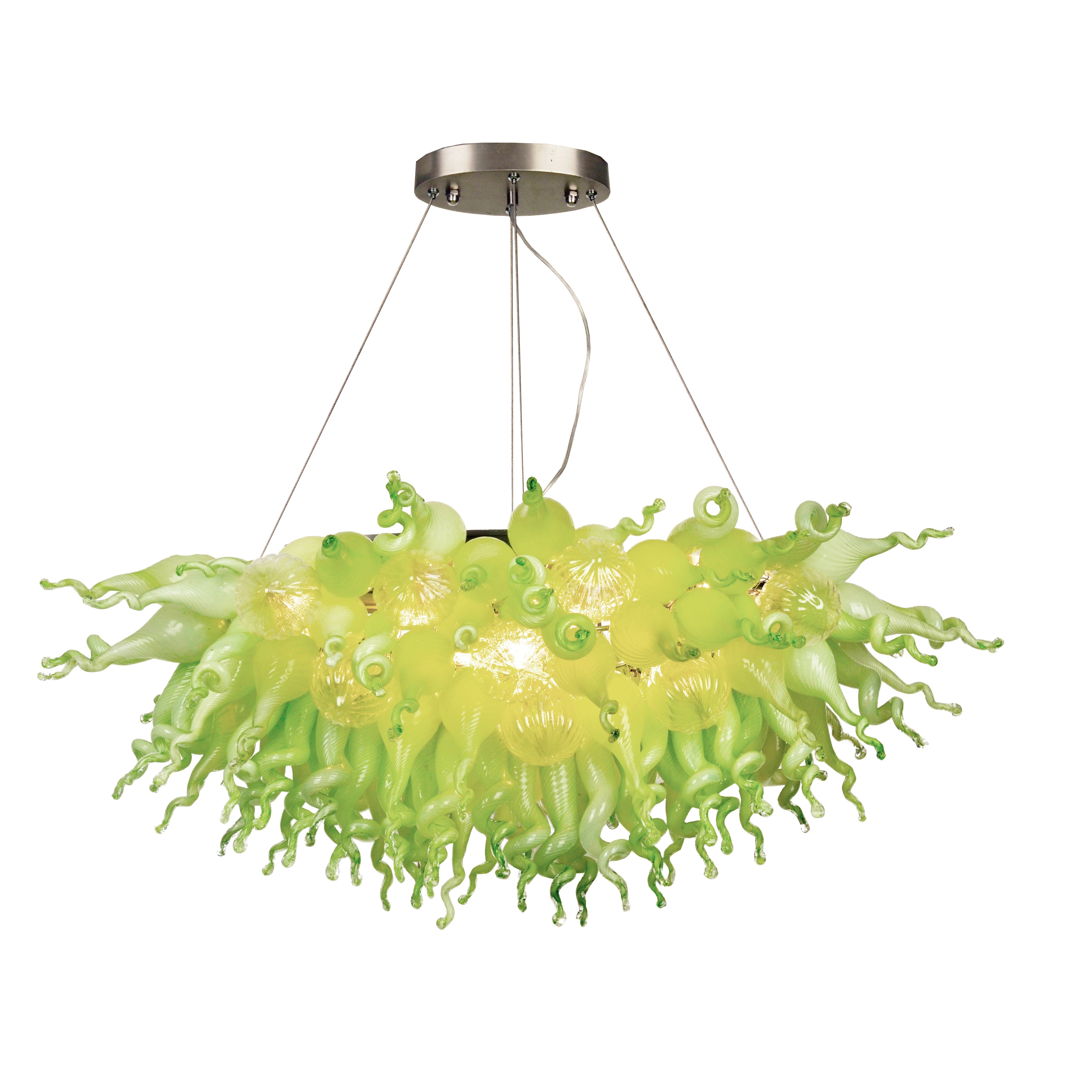 ColorSelect Mint Macaroon Linear Blown Glass Chandelier