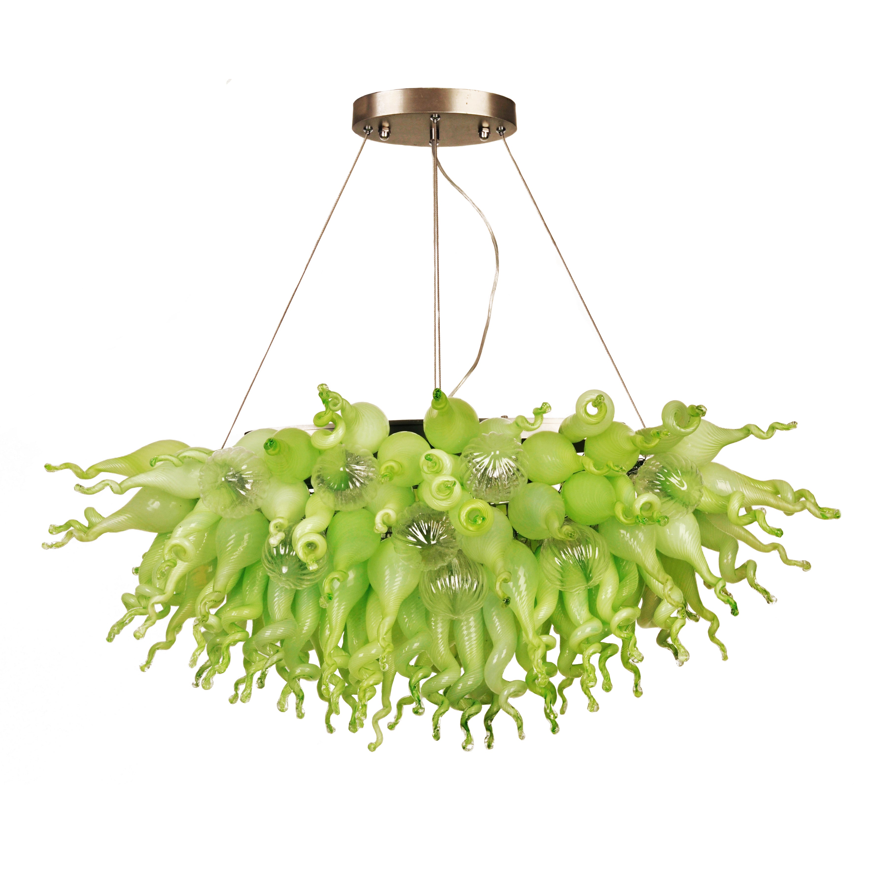 ColorSelect Mint Macaroon Linear Blown Glass Chandelier