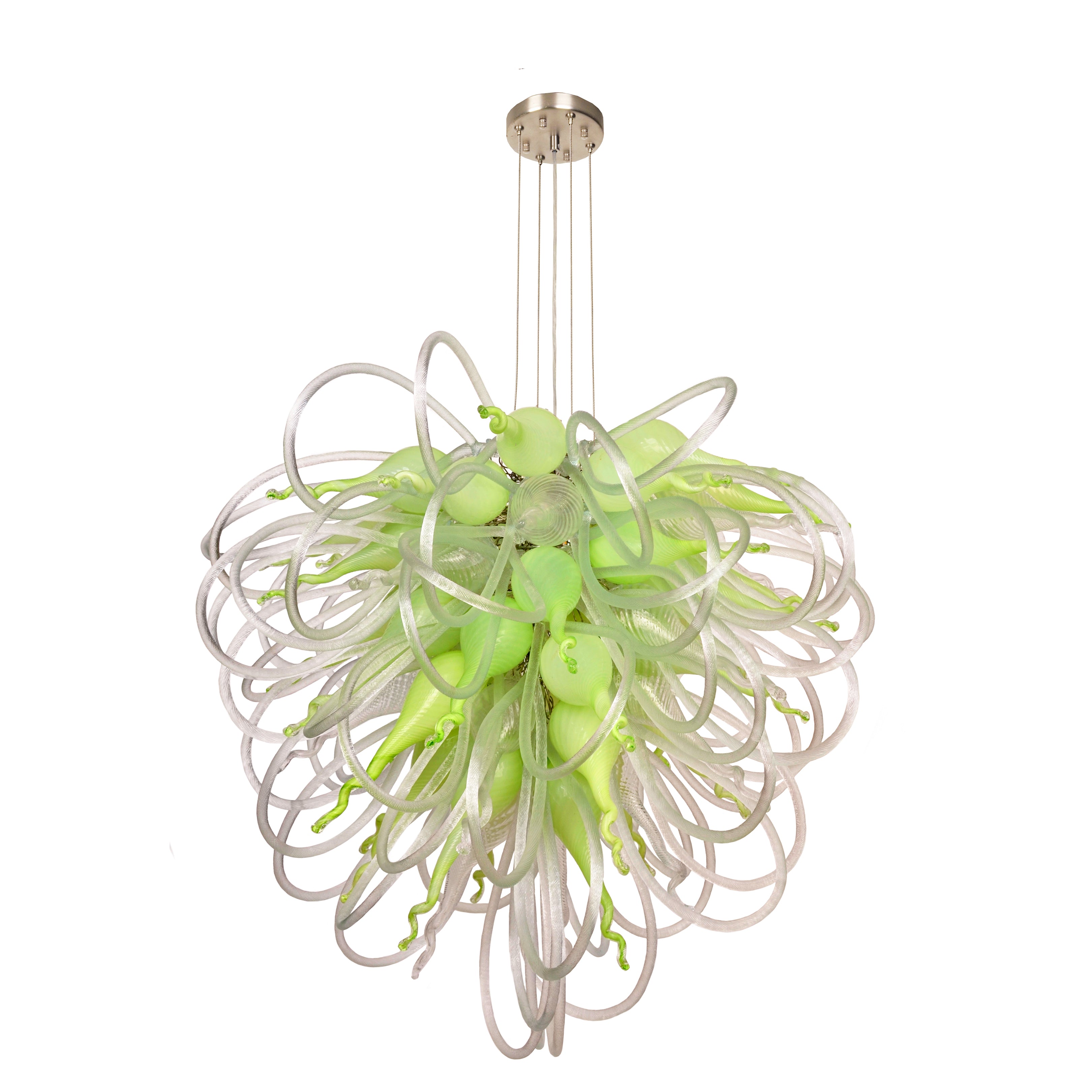 Orion Mint Macaroon Large Blown Glass Chandelier