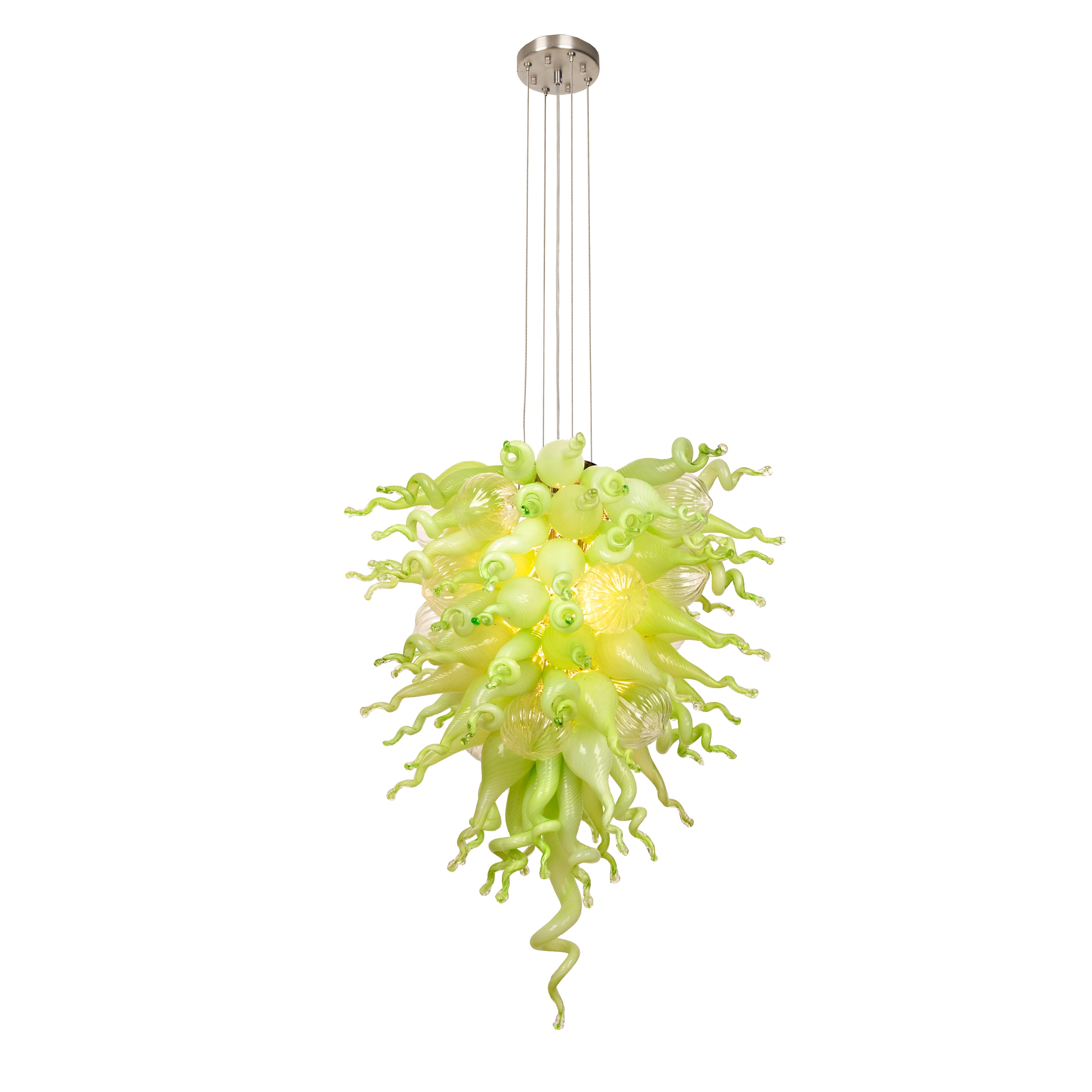 ColorSelect Mint Macaroon Tall Blown Glass Chandelier