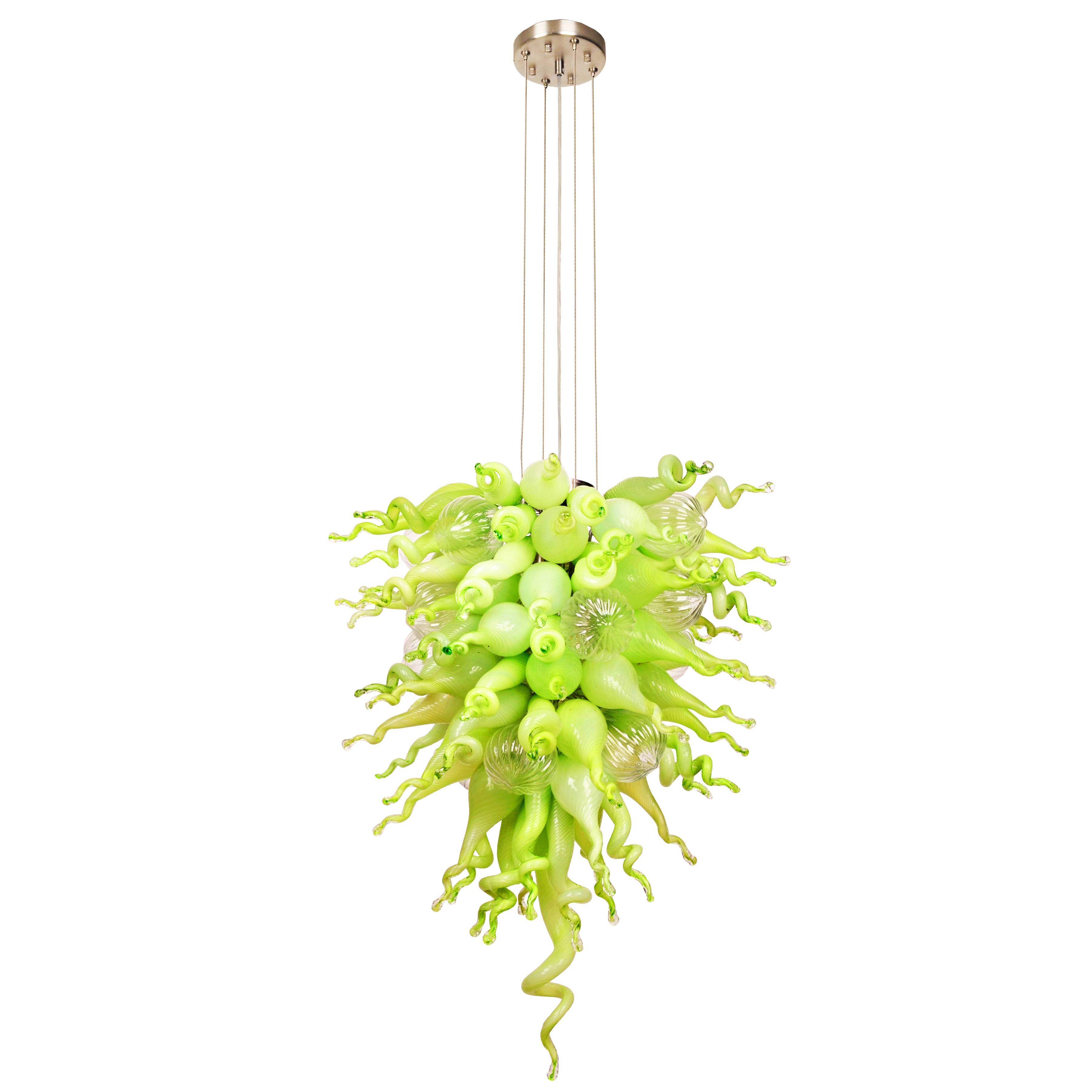 ColorSelect Mint Macaroon Tall Blown Glass Chandelier