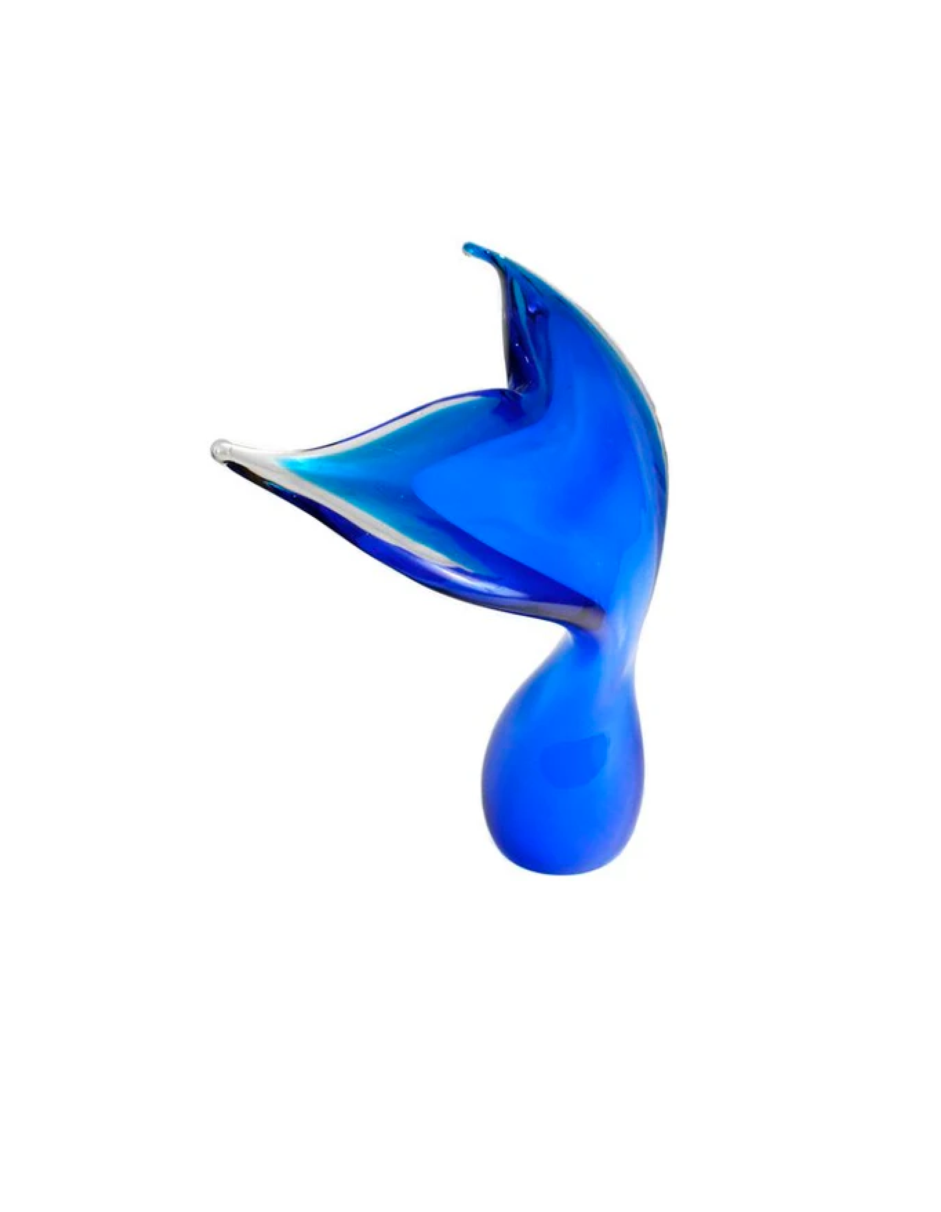 Ocean's Grace - Handblown Art Glass Whale Tail Sculpture  (Item #7901)