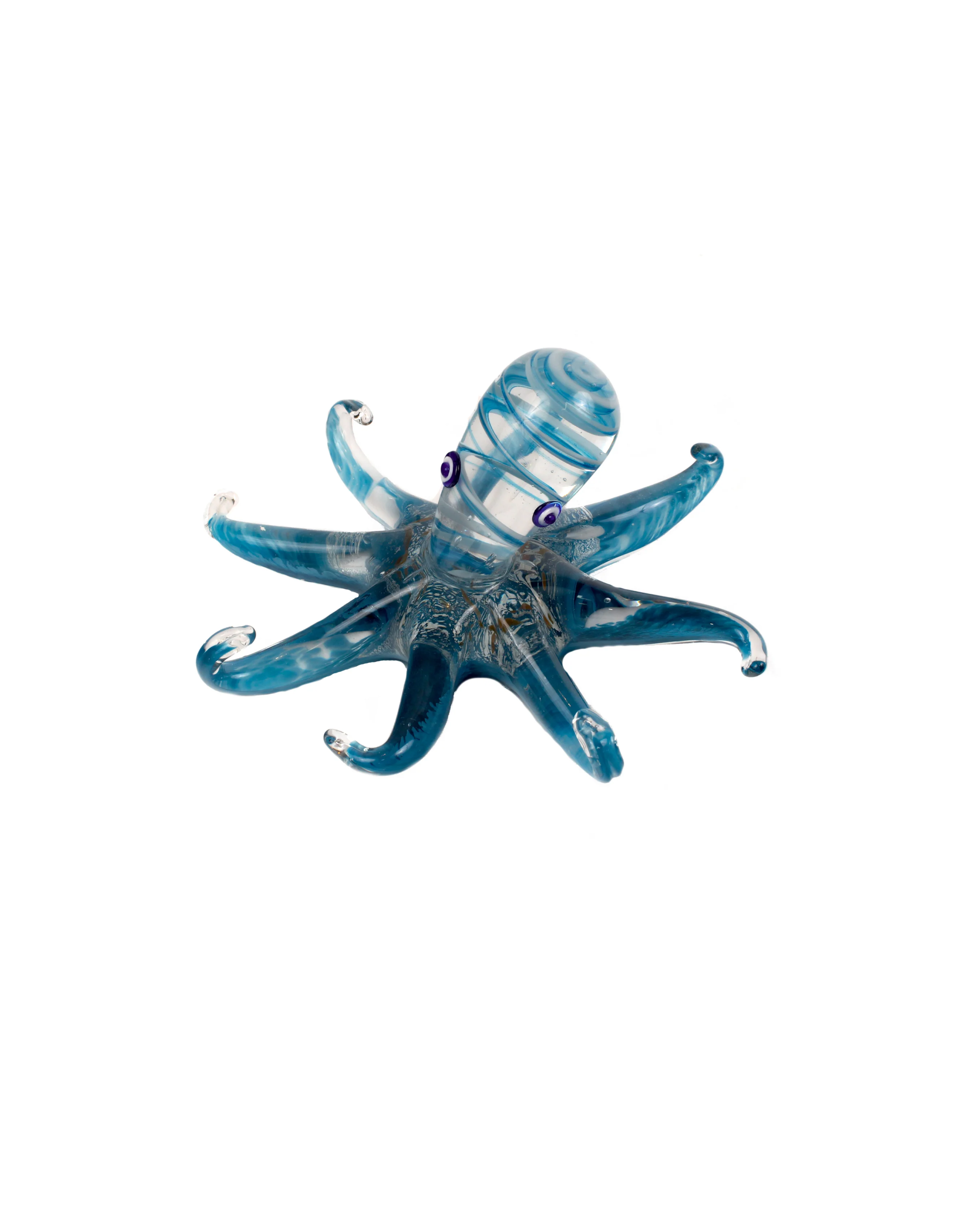 Oceanic Charm - Handblown Art Glass Octopus Sculpture (Item #8029)