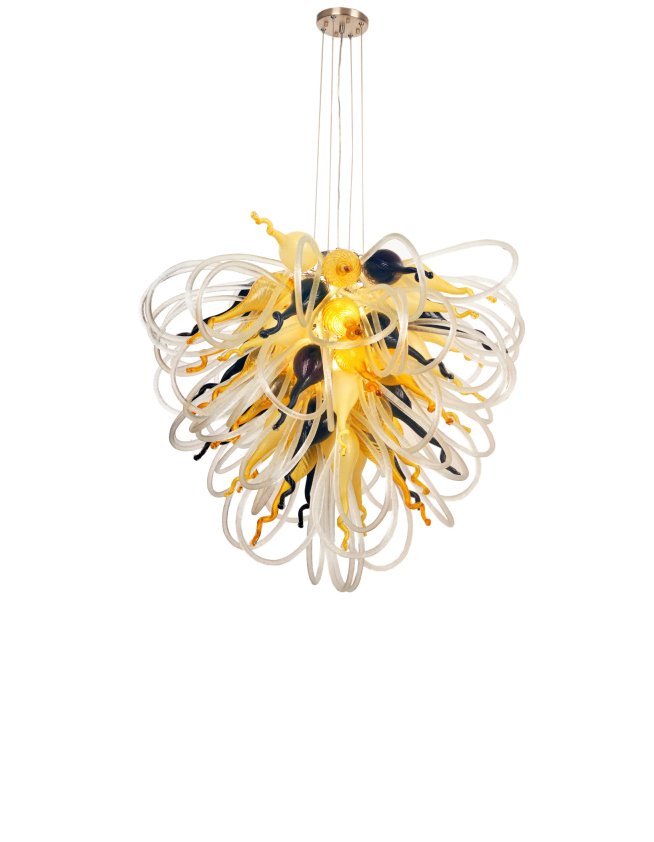 Orion Baltic Amber Large Blown Glass Chandelier