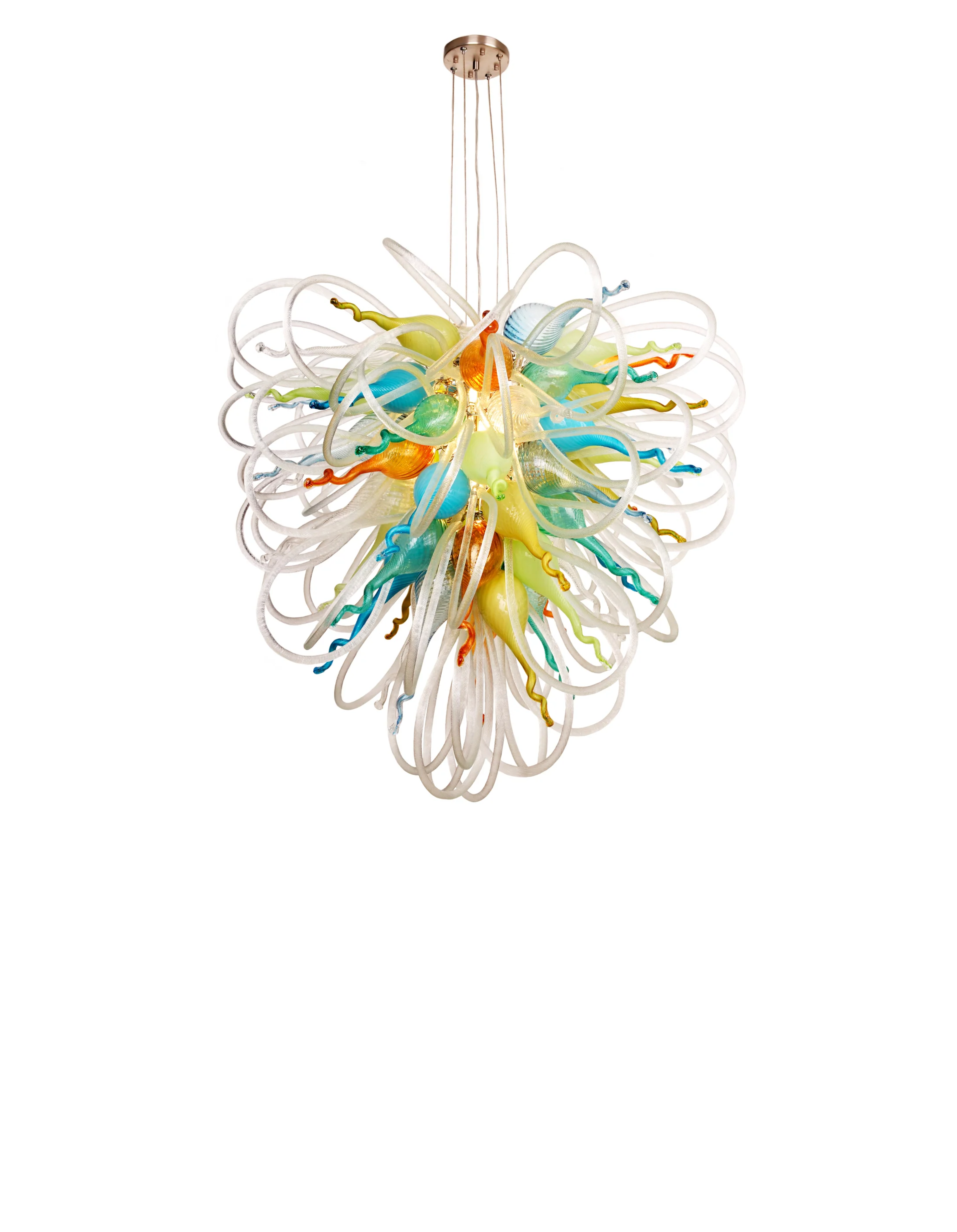 Orion Fiesta Coral Large Blown Glass Chandelier