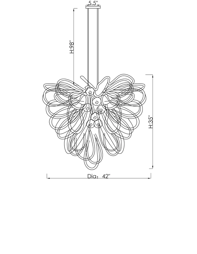 Orion Honey Comb Large Blown Glass Chandelier