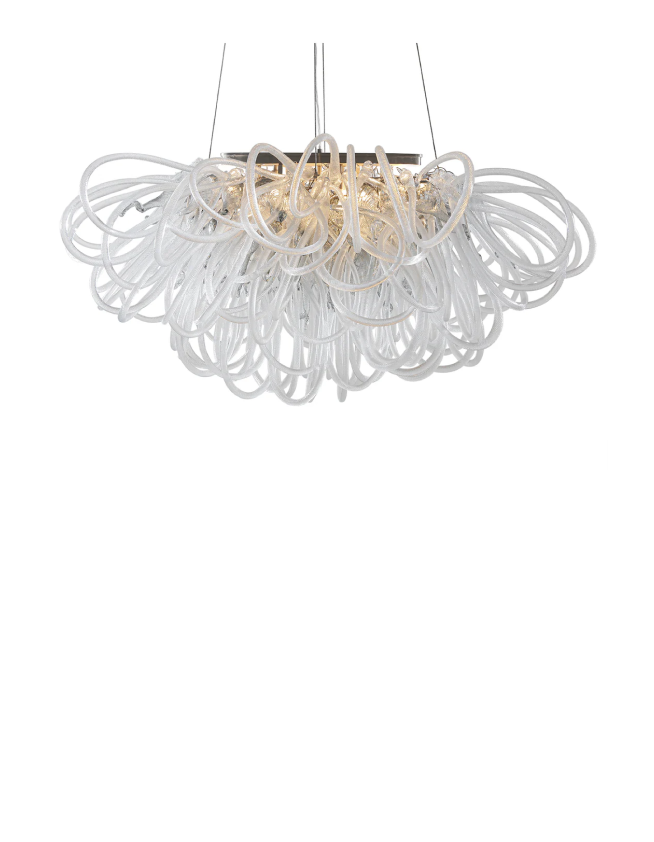 Orion Smoke Grey Linear Blown Glass Chandelier