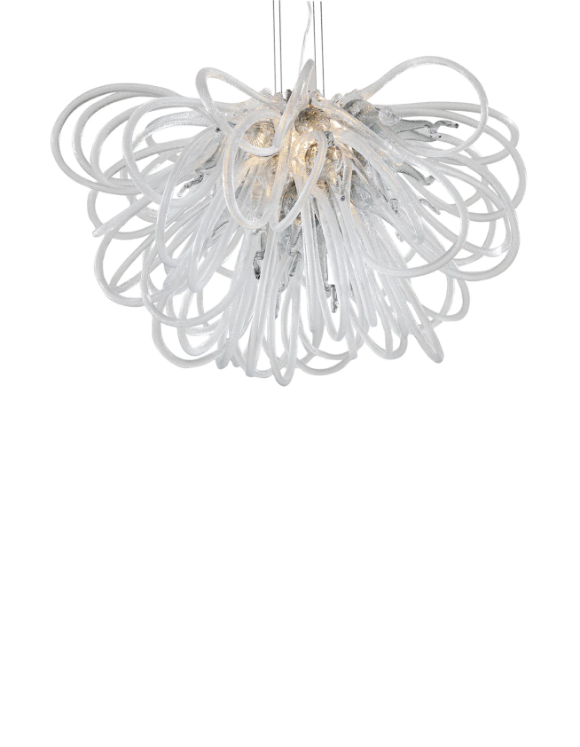 Orion Smoke Grey Small Blown Glass Chandelier