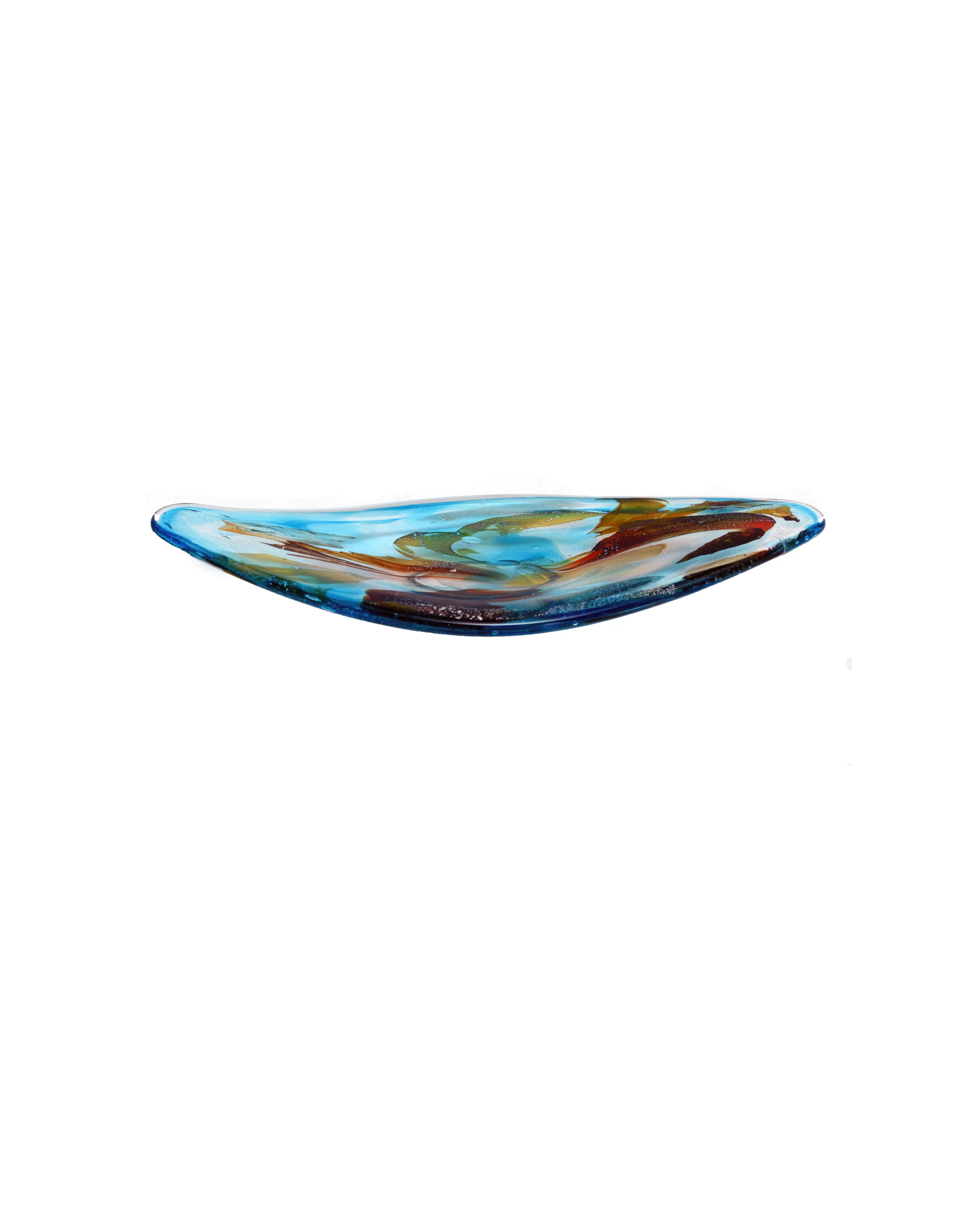 Riverbend Harmony - Handblown Art Glass Platter  (Item #7594)