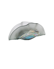 Silver Veil - Handblown Art Glass Nebula Folded Vase  (Item #7220)