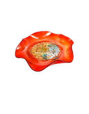 Sunset Blaze: Handblown Glass Platter (Item #7602TB)