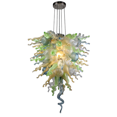 ColorSelect California Sunshine Tall Blown Glass Chandelier