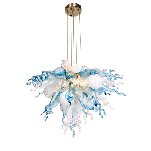 ColorSelect Winter Sky Mini Blown Glass Chandelier