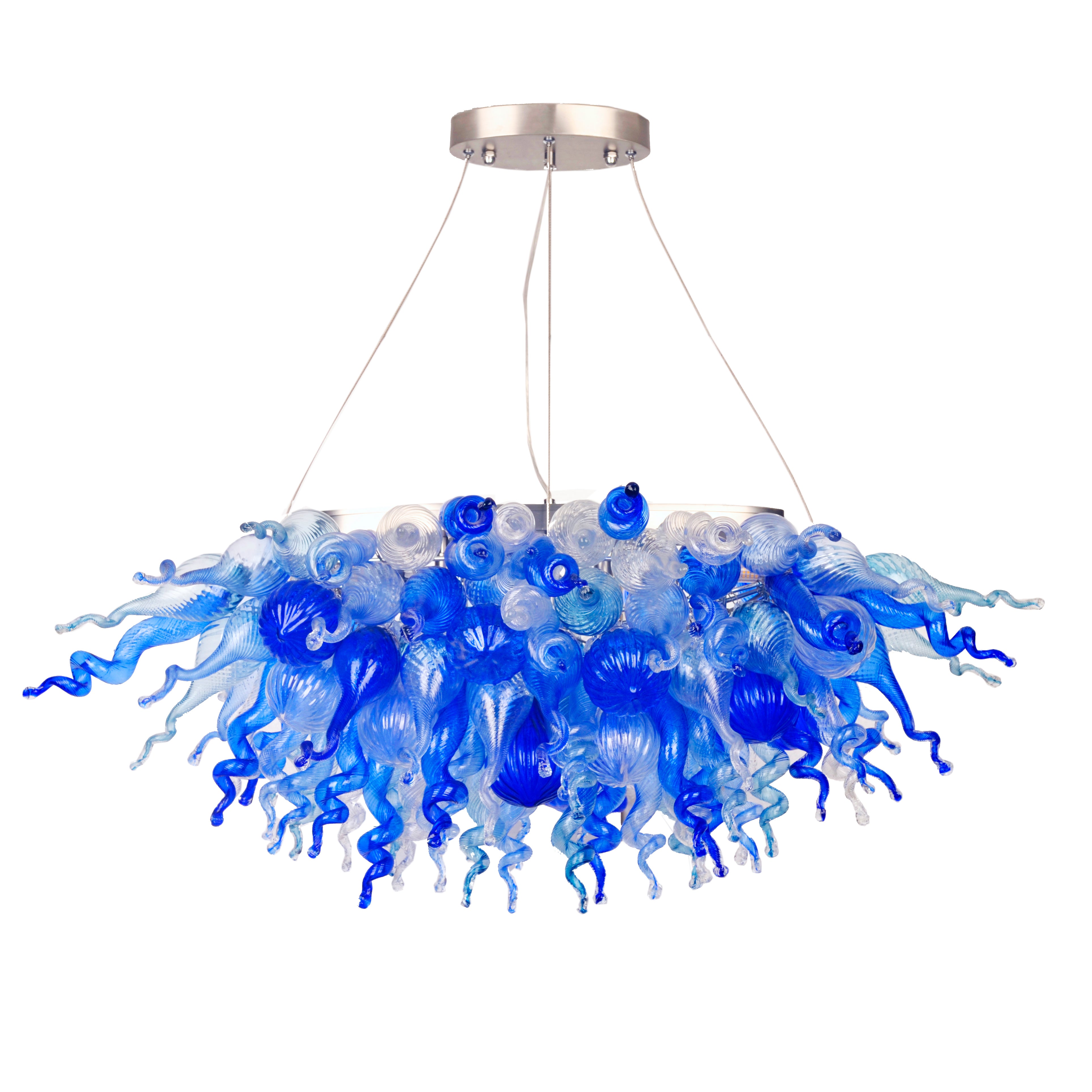 ColorSelect Waterfall Linear Blown Glass Chandelier