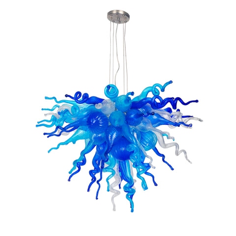 ColorSelect Waterfall Small Blown Glass Chandelier