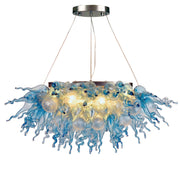 ColorSelect Winter Sky Linear Blown Glass Chandelier