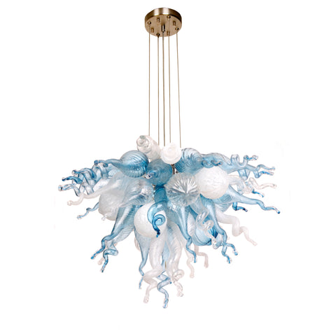 ColorSelect Winter Sky Mini Blown Glass Chandelier