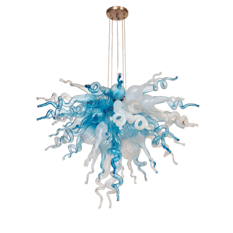 ColorSelect Winter Sky Small Blown Glass Chandelier