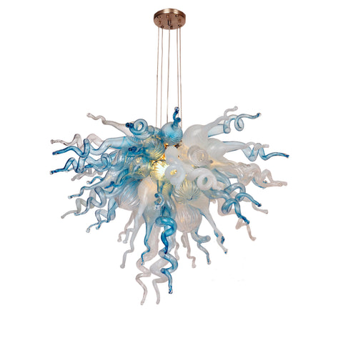 ColorSelect Winter Sky Small Blown Glass Chandelier