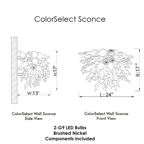 ColorSelect Arizona Sunset Blown Glass Wall Sconce