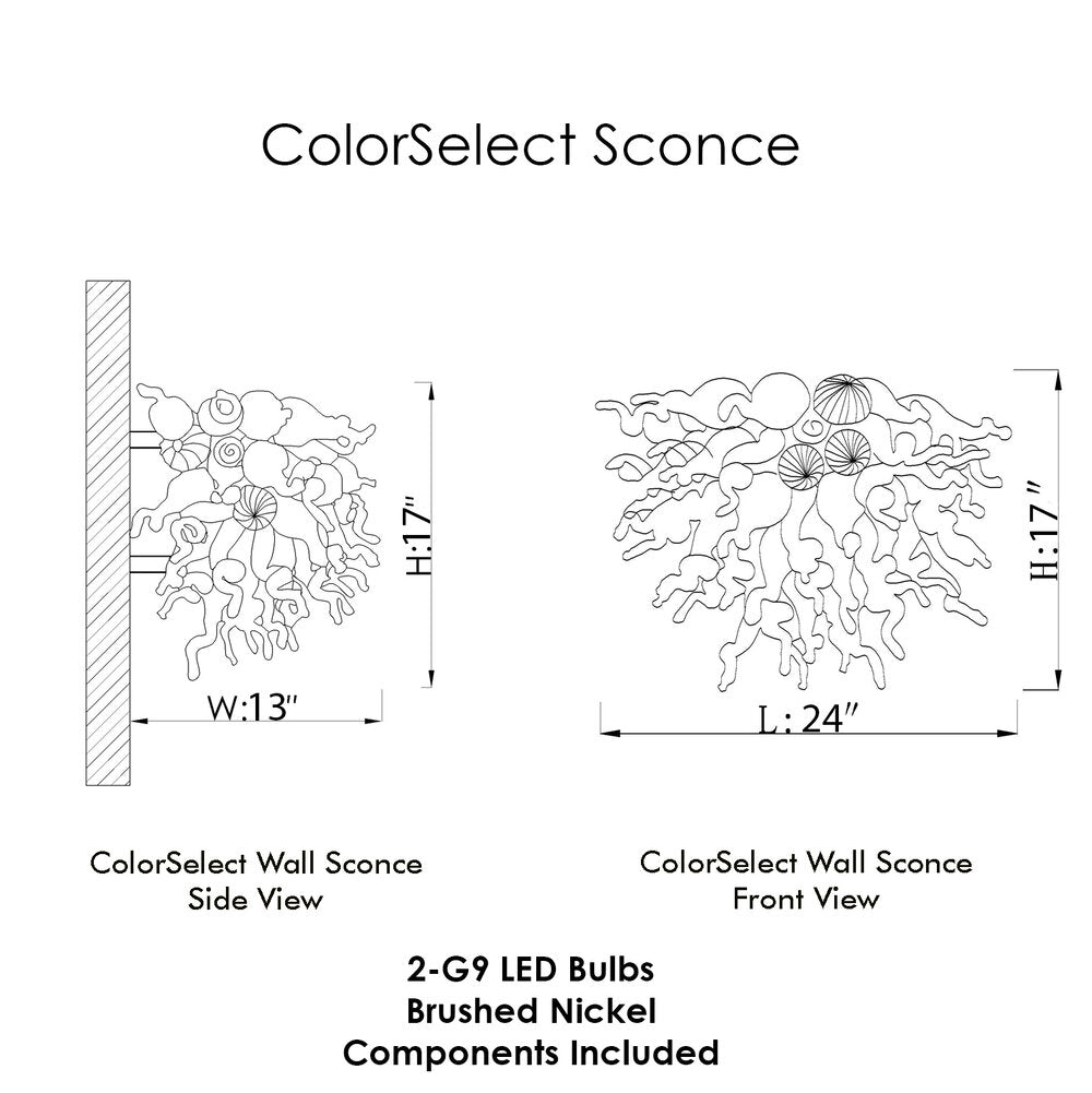 ColorSelect Fiesta Coral Blown Glass Wall Sconce