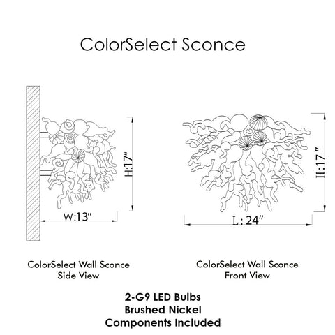 ColorSelect Platinum Citrus Blown Glass Wall Sconce