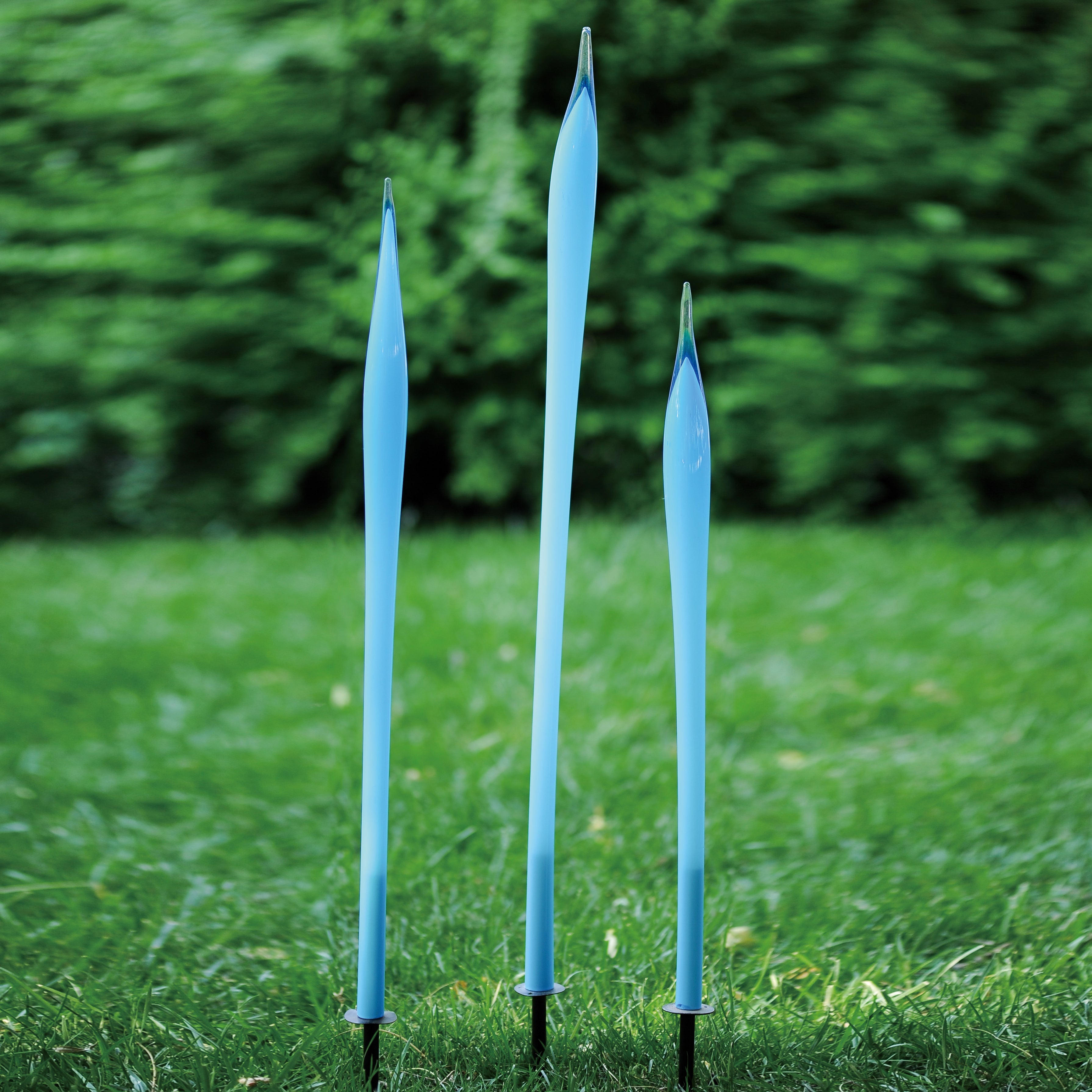 G032-A-3 Blown Glass Garden Art Color Spikes